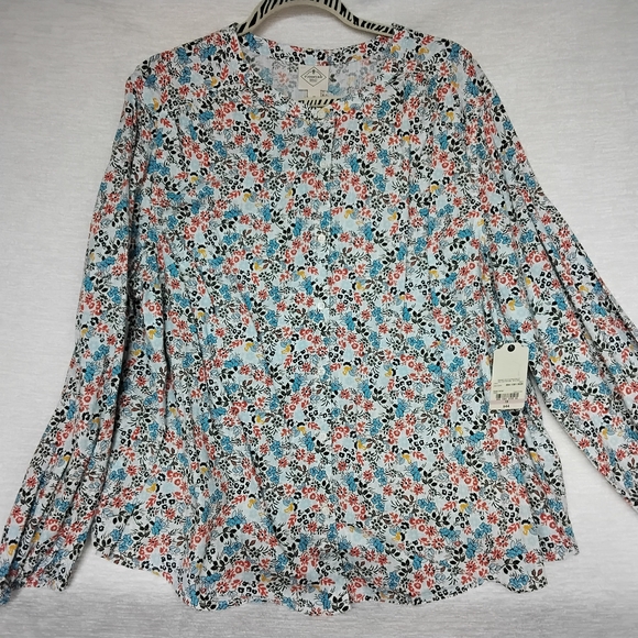 St. John's Bay Tops - St. John's Bay 1x Plus Multicolor Floral Blouse